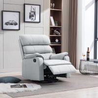TV Sessel mit verstellbaren Relaxfunktion & 360°° Dreh- und Schaukelfunktion Hellgrau