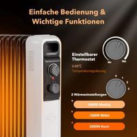 2500W Ölradiator 11 Rippen Heizkörper 5-35℃