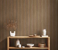 Vliestapete Holzpaneele in Beige, Braun, Schwarz Tapete in Holz-Optik
