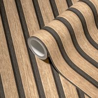 Vliestapete Holzpaneele in Beige, Braun, Schwarz Tapete in Holz-Optik