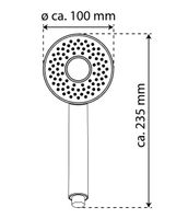 eisl Handbrause RIO in Ringform, Duschkopf, Brausekopf Chrom/Türkis