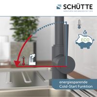 Küchenarmatur CORNWALL, energiesparender Wasserhahn, Anthrazit matt