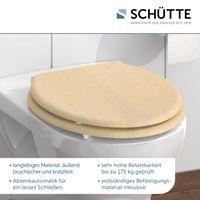 MDF WC Sitz NATURAL WOOD,Toilettendeckel mit Absenkautomatik, Holzkern