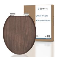 MDF WC Sitz DARK WOOD Toilettendeckel mit Absenkautomatik, Holzkern