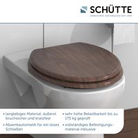MDF WC Sitz DARK WOOD Toilettendeckel mit Absenkautomatik, Holzkern