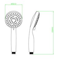 Handbrause BARI, Duschkopf mit 4 Funktionen, Brause Chrom