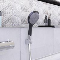 Handbrause BROADWAY, Duschkopf mit 5 Strahlarten in Chrom/Schwarz