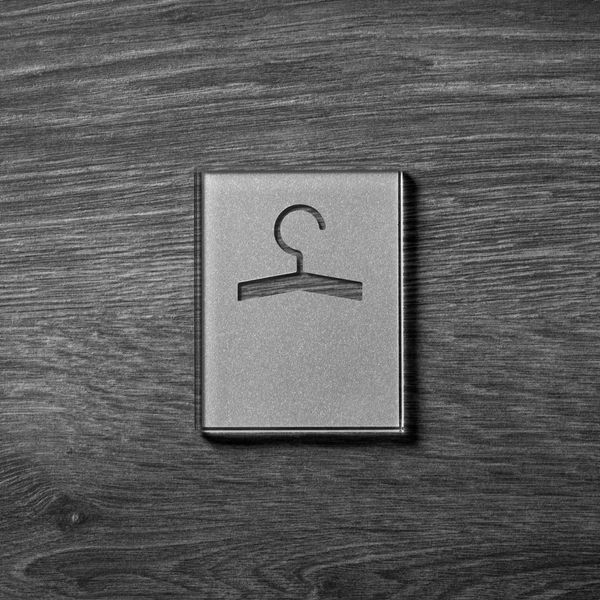 Keilbach Piktogramm, Symbol Garderobe, Floatglas, silber, selbstklebend