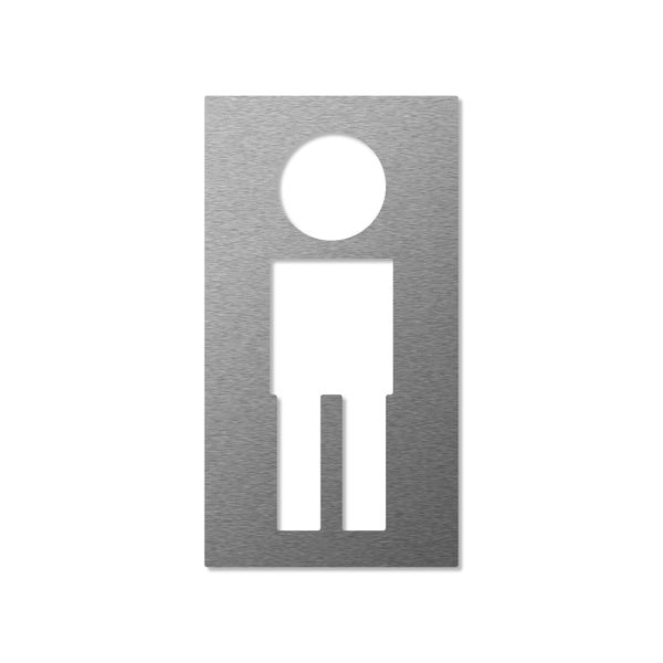 Keilbach Piktogramm, Symbol Mann, Edelstahl, selbstklebend