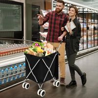 Faltbarer Einkaufstrolley mit Rädern, Kapazität 90 L/55 kg
