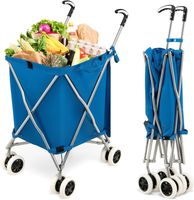 Faltbarer Einkaufstrolley mit Rädern, Kapazität 90 L/55 kg