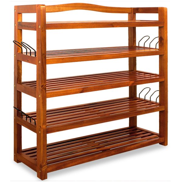 Schuhregal Akazie 5 Etagen 82 x 74 x 26cm braun