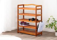 Schuhregal Akazie 5 Etagen 82 x 74 x 26cm braun