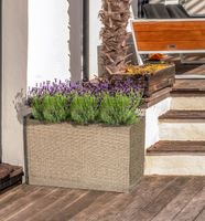 Blumentopf Raumtrenner Rattan-Optik mit vier Töpfen