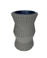 Runder Blumentopf in Rattan-Optik aus Stahl, ca. 37 x 37 x 60 cm