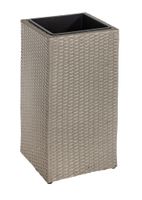 Blumentopf Rattan Optik mit Plastiktöpfen eckig
