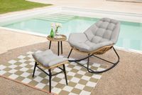 Happy Home Rattan Balkonset 3 tlg. Sitzgruppe Gartenset mit Sitzkissen HGS57-BEI Beige