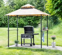 Grillpavillon mit Flammhemmendem Doppeldach 240 x 150 x 265 cm
