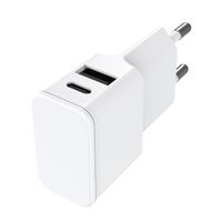 Universal Netzteil Dubi, 1x USB-A + 1x Typ-C, 12W Weiss