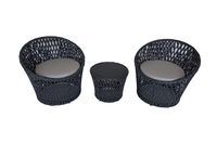 Balkongarnitur RUA 3tlg. Balkonset Gartenset Tisch aus Akazienholz schwarz