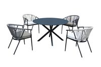 Happy Home 5 tlg. Dining Set HGS54-GRA mit Sitzkissen in grau und beige 