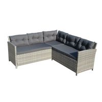 Garten-Ecklounge-Set BELANY 19 tlg. inkl. Auflagen grau