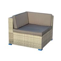 XXL Eckloungeset 23 tlg. mit Polsterauflagen U Form grau