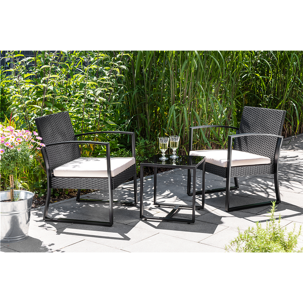 5tlg. Gartenset Balkonset schwarz