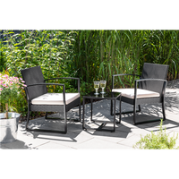 5tlg. Gartenset Balkonset schwarz