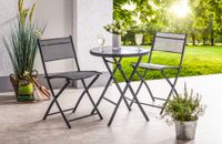 Glastischset Bistroset Balkonset mit 2 Stühlen & 1 Glastisch, 3-teilig
