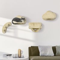 Katzentreppen-Set Sprossenleiter Plattformen Hängematte Indoor Beige