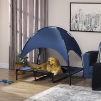 Haustierbett mit Baldachin Erhöhtes Hundebett Hundeliege outdoor Dunkelblau