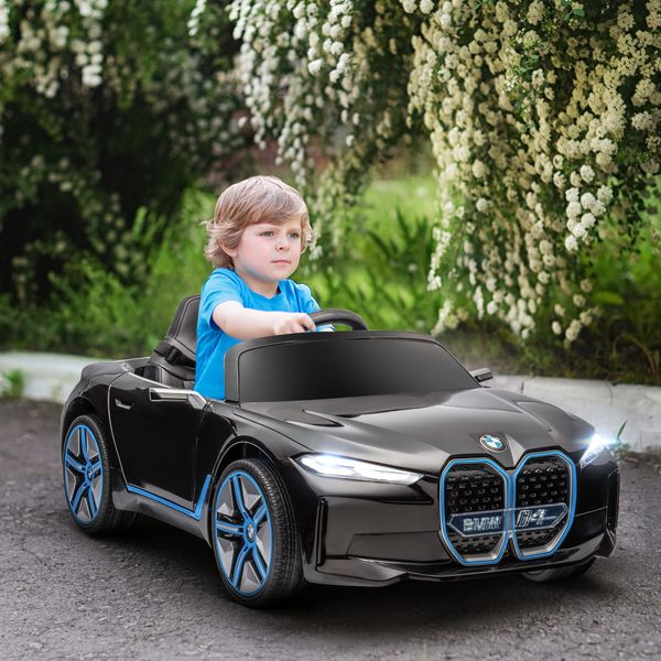 Kinder Elektroauto Elektrofahrzeuge mit Fernbedienung MP3-Player, Schwarz