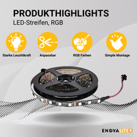 LED-Streifen, RGB und kaltweißes Licht, 24 V