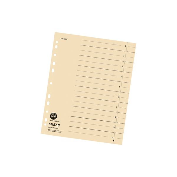 100 Trennblätter 80001845 DIN-A4, 24x30cm, lochverstärkt, 180g/m² Karton, chamois