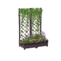 Hochbeet mit Rankhilfe, ca. 80 x 40 x 121/15 cm - Braun