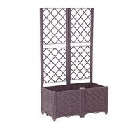 Hochbeet mit Rankhilfe , ca. 80 x 40 x 136/30 cm - Braun