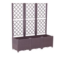 Hochbeet mit Rankhilfe, ca. 120 x 40 x 136/30 cm - Braun