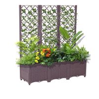 Hochbeet mit Rankhilfe, ca. 120 x 40 x 136/30 cm - Braun