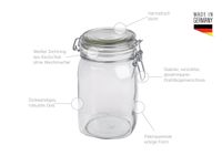 Serie Gothika, Einmachglas 1050 ml, 6er Set