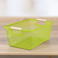 Domo Pak Living Metallkorb mit Holzgriff - Weiß