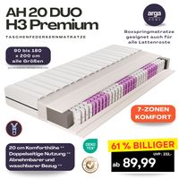AH20 Premium 7-Zonen Taschenfederkernmatratze 20 cm H3