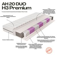 AH20 Premium 7-Zonen Taschenfederkernmatratze 20 cm H3