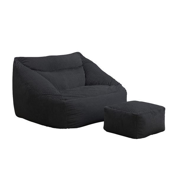 Sitzsack mit Hocker COZY Anthrazit
