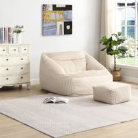 Sitzsack mit Hocker COZY – Beige