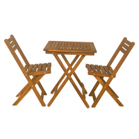Balkon Tischset Balkonmöbelset 3tlg. klappbar aus Akazie, braun
