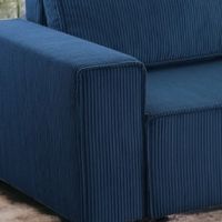 Wohnlandschaft Ecksofa Dark Blue Cord XL mit Kopfteilverstellung Ottomane rechts links universell