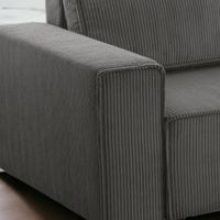 Wohnlandschaft Ecksofa Grau Cord XL mit Kopfteilverstellung Ottomane rechts links universell