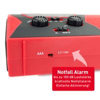 X4-TECH Portable FM/AM Solar Radio mit Taschen- und Leselampe USB