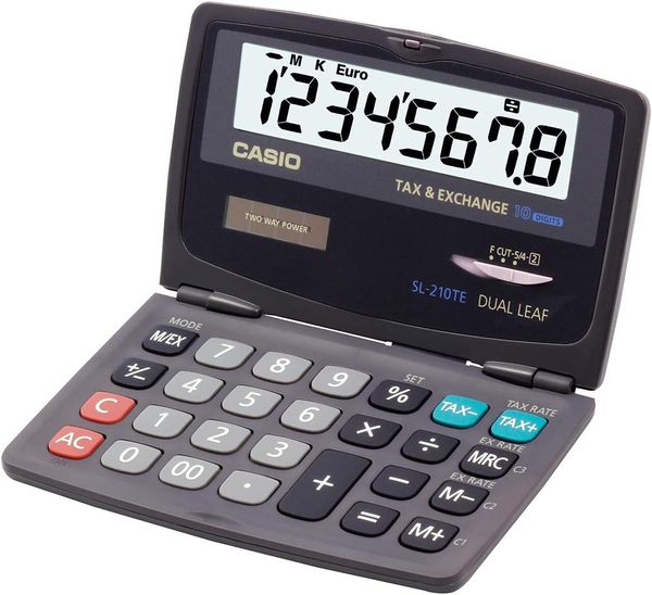 SL 210TE Taschenrechner - aufgeklappt so groß wie ein Tischrechner, mit extra großem Display und extra großer Tastatur